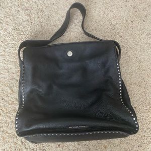 MK black purse , silver grommet with addtl strap